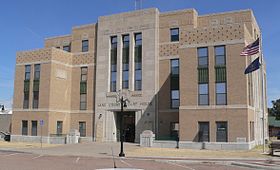 Lane County, Kansas courthouse from SW 1.JPG