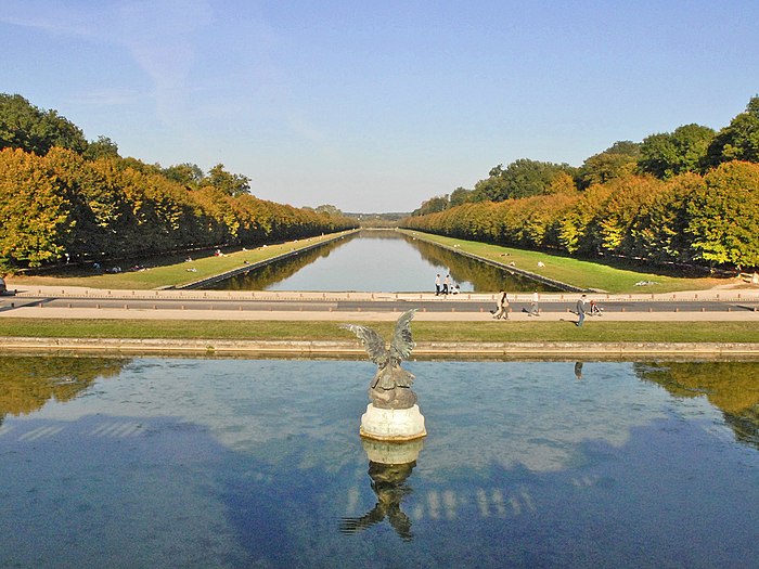 Fontainebleau palace garden fountain and Grand canal