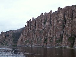 Lenas pelare längs floden, nära Jakutsk