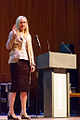 Lila Tretikov, Executive Director of The Wikimedia Foundation, at the opening of Wikimania 2014.