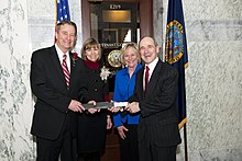 Little at his 2011 inauguration, with U.S. Senator Jim Risch and their wives Littles with Rischs - 1-7-11 (15519104474).jpg