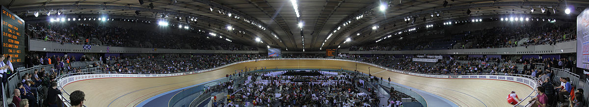 Унутрашњост велодрома током такмичења за светски бициклистички куп. Фебруар 2012.