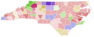 Results by county:
.mw-parser-output .legend{page-break-inside:avoid;break-inside:avoid-column}.mw-parser-output .legend-color{display:inline-block;min-width:1.25em;height:1.25em;line-height:1.25;margin:1px 0;text-align:center;border:1px solid black;background-color:transparent;color:black}.mw-parser-output .legend-text{}
Weatherman
40-50%
30-40%
20-30%
10-20%
O'Neill
40-50%
30-40%
20-30%
10-20%
Ballard
50-60%
40-50%
30-40%
20-30%
10-20%
Woodall
50-60%
40-50%
30-40%
20-30%
Mashburn
20-30%
Elmore
50-60%
30-40% Lt Gov North Carolina Primary Republican 2024.svg