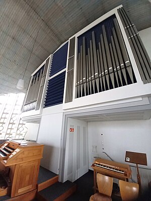 München-Harlaching, Katholische Pfarrkirche Beata Mariae Virginis Immaculata, Rieger-Orgel von 2016 (3).jpg