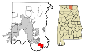 Madison County Alabama Incorporated and Unincorporated areas New Hope Highlighted.svg