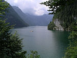 Photographs left: from 2004;  right: with reflection of the mountains, July 2007