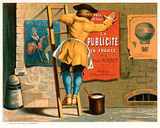 Man posting an advertisement for La publicité en France par Emile Mermet.jpg