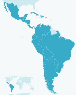 Map-Latin America blue