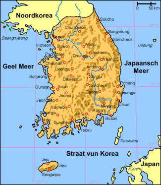 Kaart vun Südkorea