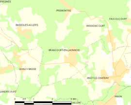 Mapa obce Brancourt-en-Laonnois