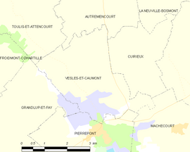 Mapa obce Vesles-et-Caumont