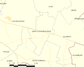 Poziția localității Saint-Cloud-en-Dunois