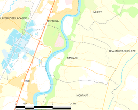 Mapa obce Mauzac