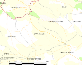 Mapa obce Saint-Araille