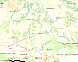 Mapa obce Habas