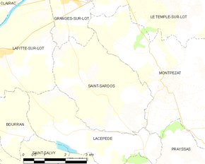 Poziția localității Saint-Sardos