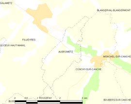 Mapa obce Aubrometz