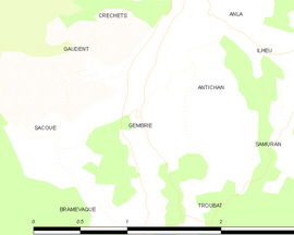 Mapa obce Gembrie