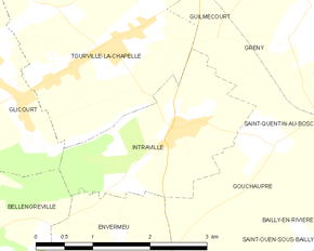 Poziția localității Intraville