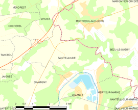 Mapa obce Sainte-Aulde