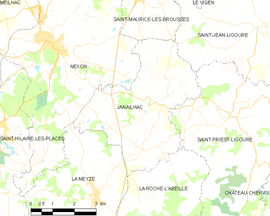 Mapa obce Janailhac