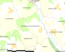 Mapa obce Saint-Maurice-sur-Mortagne