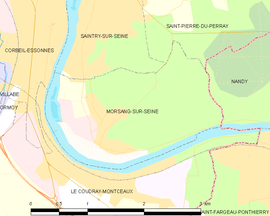 Mapa obce Morsang-sur-Seine
