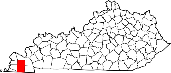 Map of Kentucky highlighting Graves County