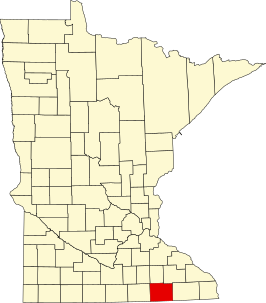 Locatie van Mower County in Minnesota