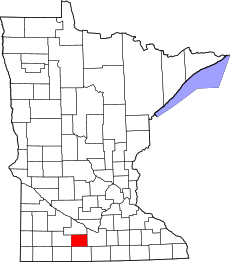 Map of Minnesota highlighting Watonwan County.svg