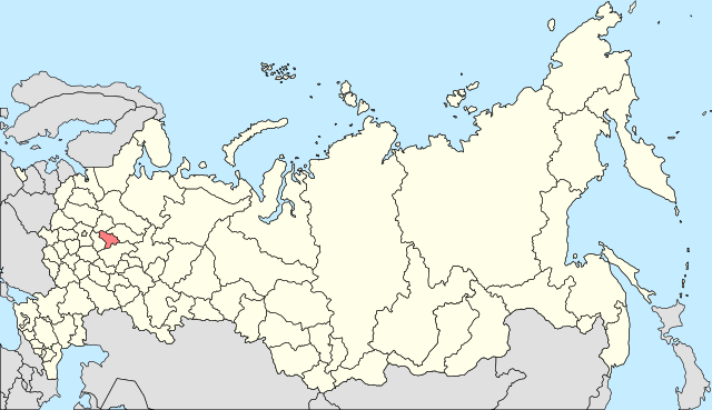 Івановська область на карті суб'єктів Російської Федерації