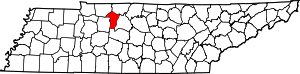 Map of Tennessee highlighting Cheatham County