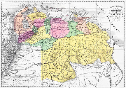 Mapa politico de Venezuela 1840 restored version