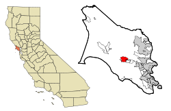 Location in Marin County and the state of کالیفورنیا ایالتی