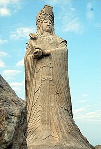 Statue av gudinnen Mazu, Mazu Temple på Meizhou Island