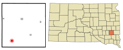 Location of Bridgewater in South Dakota