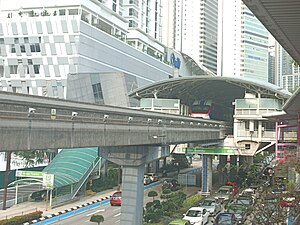 Medan Tuanku Monorail Station from elevated pedestrian walkway (230404) (cropped).jpg