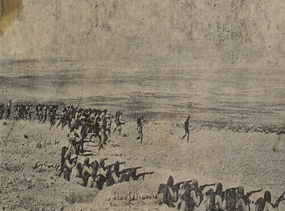 Osmanští vojáci v zákopech během obléhání