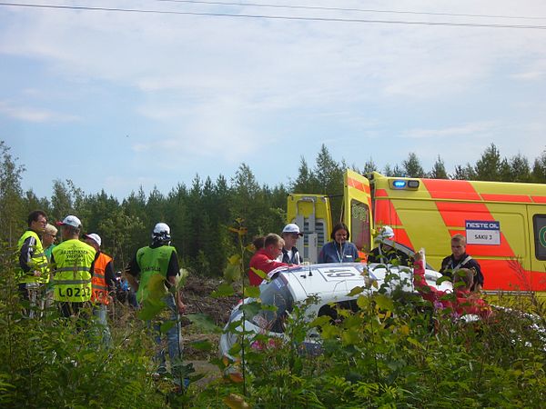 Milos Komljenovic had to retire after a bad landing from a jump on SS7.