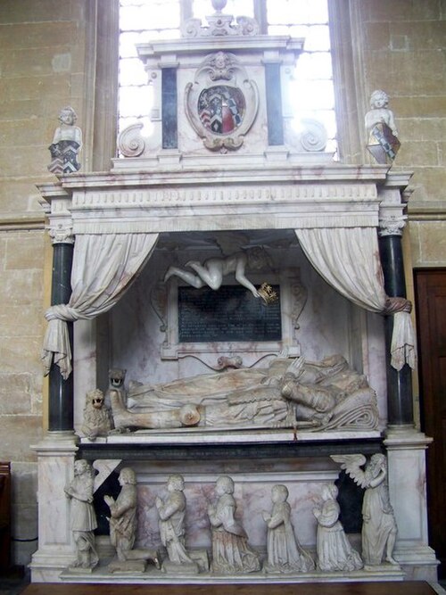 Monument to Anne Sackville and her second husband Sir Edward Lewis, Edington Priory Church, Wiltshire