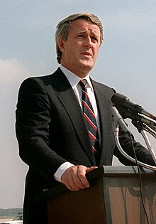 Brian Mulroney was Prime Minister during most of the 34th Canadian Parliament. Mulroney.jpg