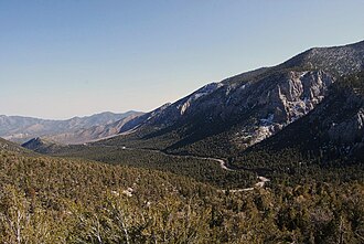 SR 158 winding through the Spring Mountains in 2012 NVStateRoute158.JPG