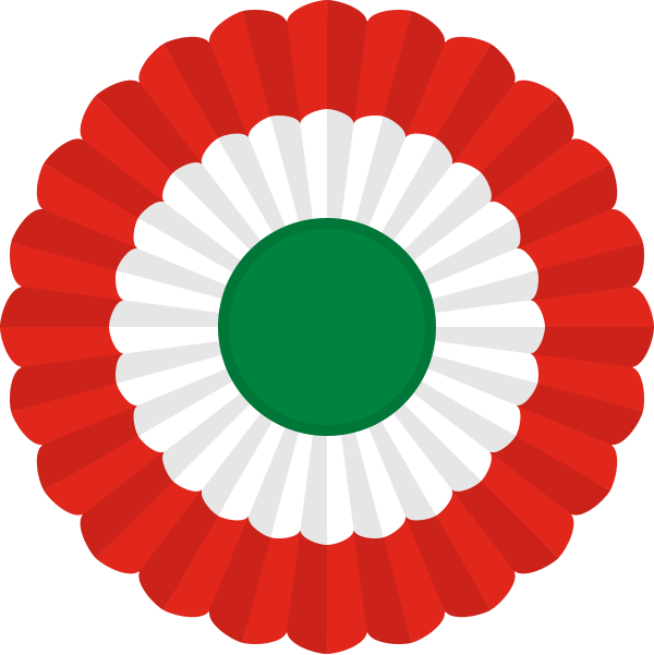 File:National Cockade of Italy and Hungary.svg