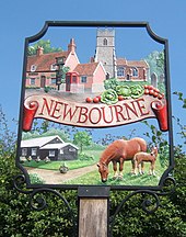 The village sign with images of local significance Newbourne village sign - geograph.org.uk - 894541.jpg