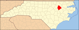 Edgecombe County.PNG'yi Vurgulayan Kuzey Carolina Haritası