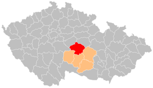 Vị trí huyện Havlíčkův Brod trong vùng Vysočina trong Cộng hòa Séc