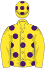 Yellow, purple spots, yellow sleeves