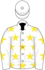 White, Yellow stars, White cap