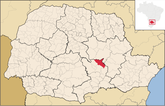 Localização de Ipiranga no Paraná