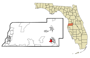 Pasco County Florida Incorporated and Unincorporated areas Zephyrhills West Highlighted.svg